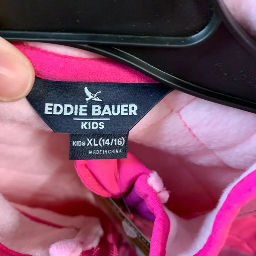 NWT Girls Eddie Bauer XL (14/16) pink polar fleece full zip jacket